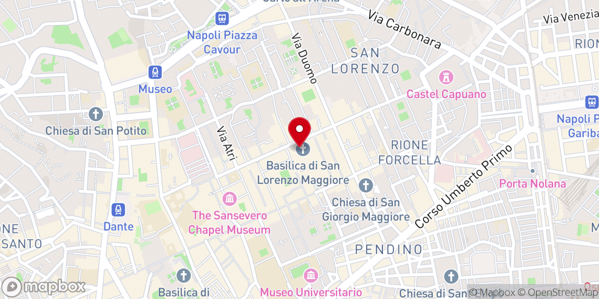 Map showing location of Basilica San Lorenzo Maggiore