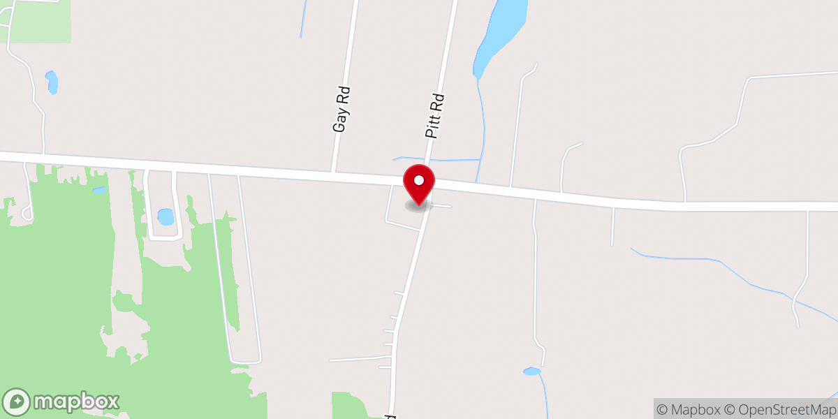 Map showing location of Oakdale Baptist Church