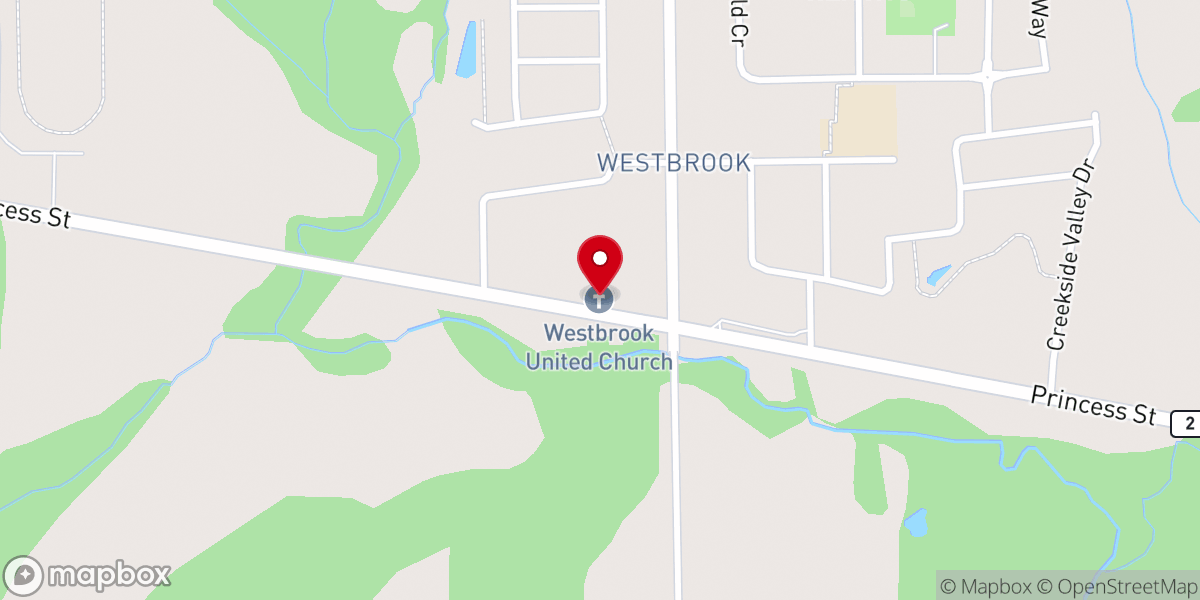 Map showing location of Westbrook United Church