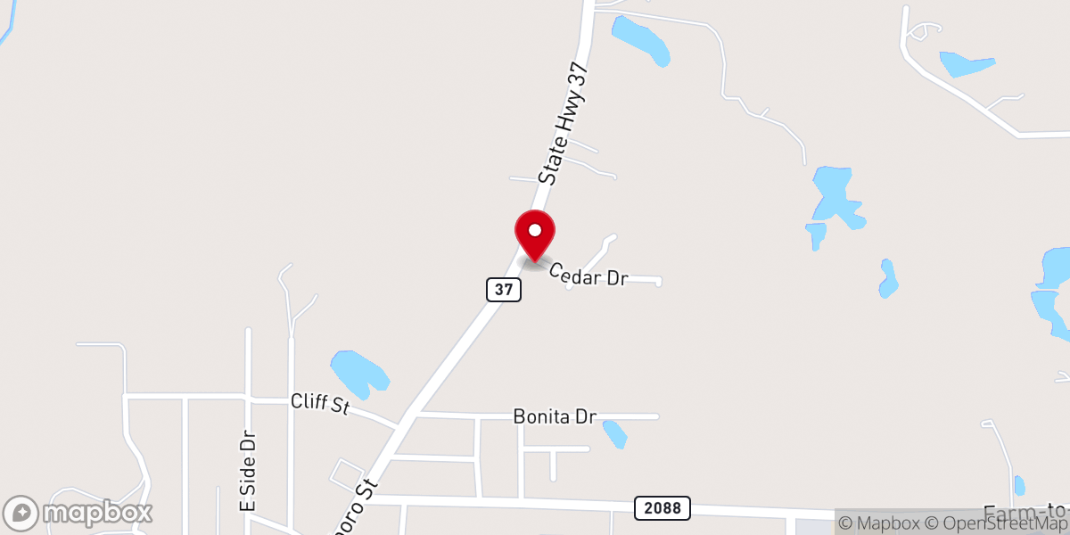 Map showing location of Victory Fellowship Church