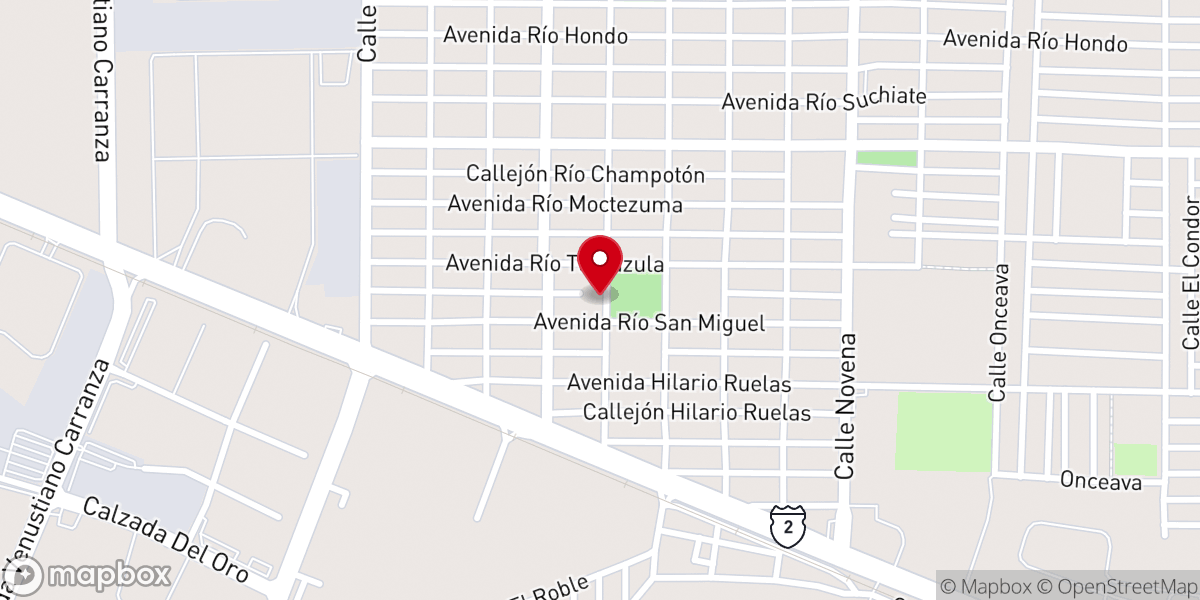 Map showing location of Parroquia Cristo Rey