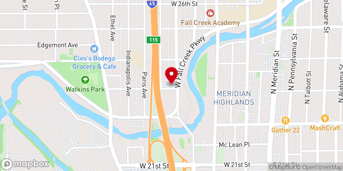 Map showing location of Fall Creek Parkway Church of Christ
