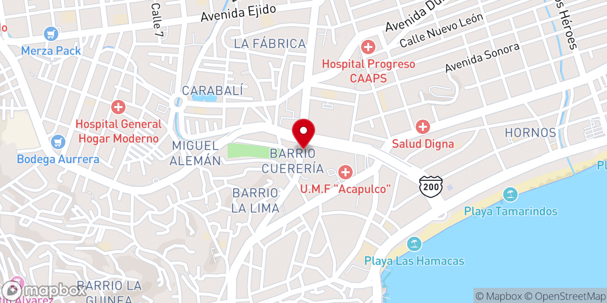 Map showing location of Iglesia Cristiana Peña de Horeb