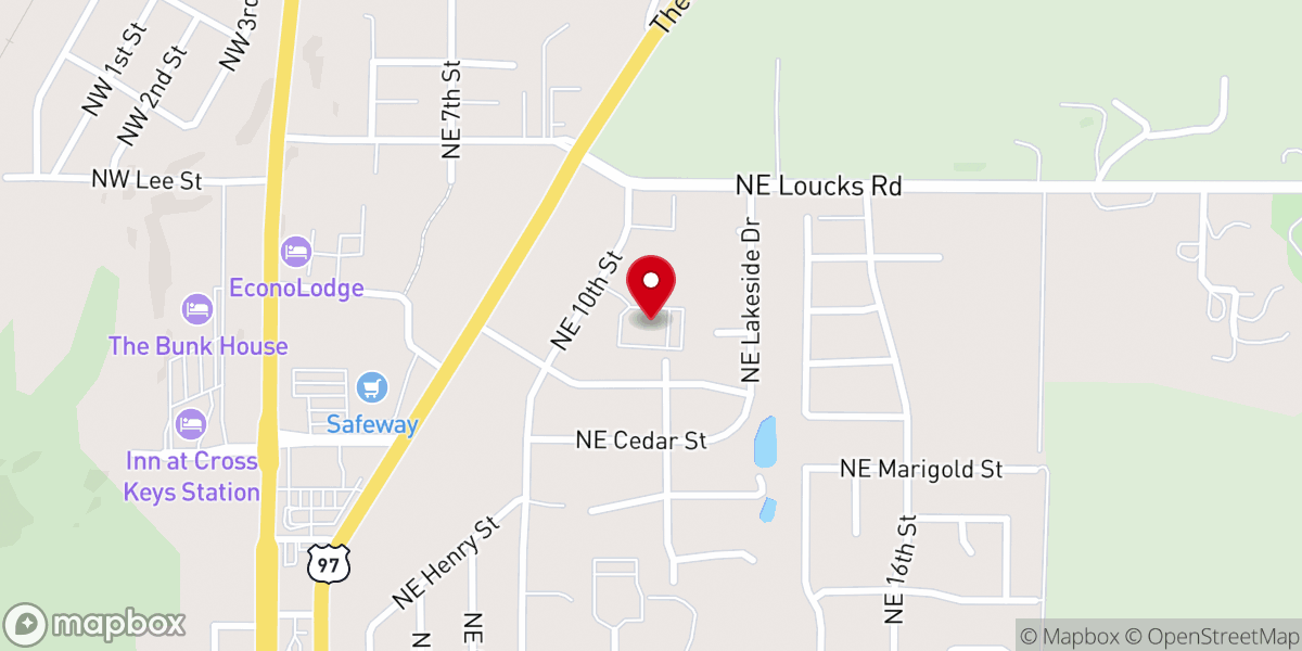 Map showing location of Cornerstone Baptist Church
