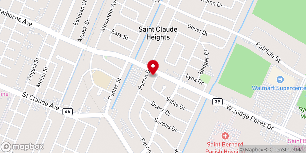 Map showing location of Carolyn Park Presbyterian Church