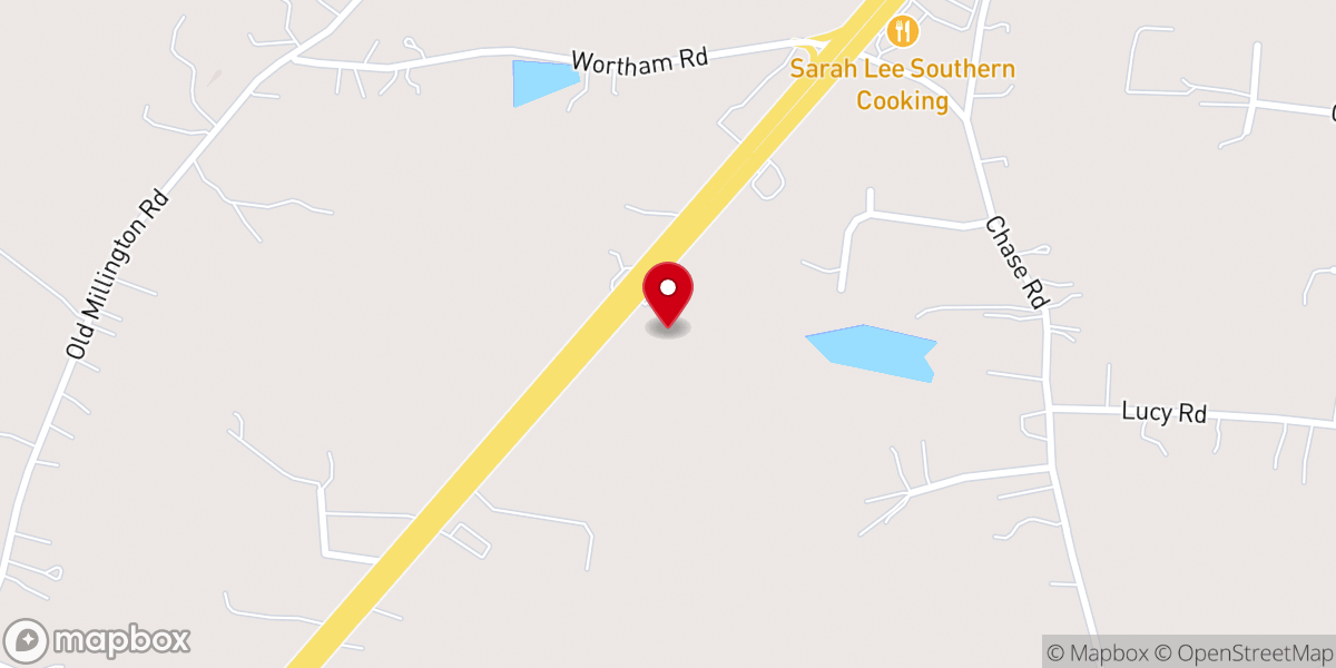 Map showing location of Liberty Freewill Baptist Ch