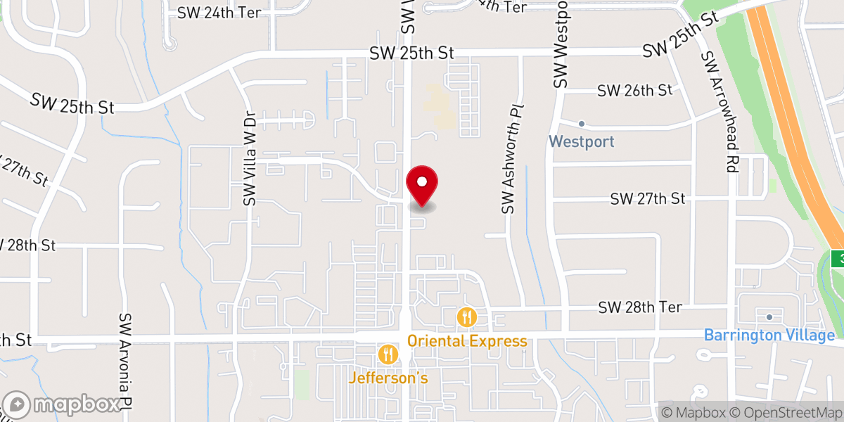 Map showing location of Wanamaker Road Baptist Church