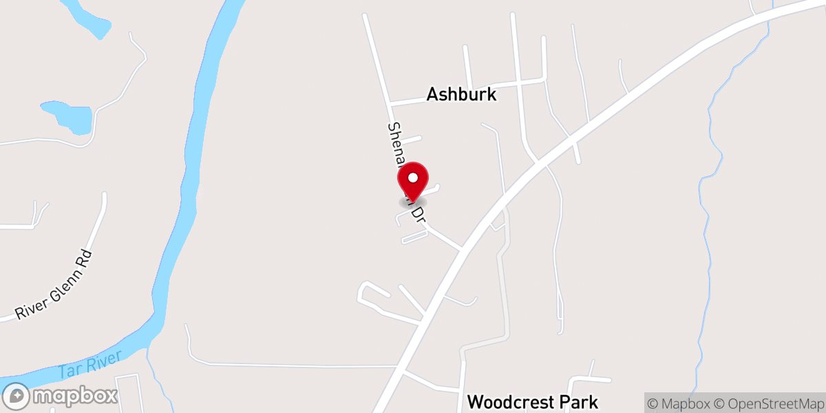 Map showing location of Shenandoah Baptist Church