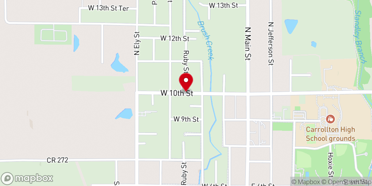 Map showing location of Carrollton Church of the Nazarene