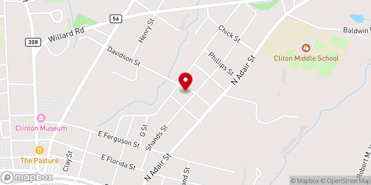 Map showing location of Davidson Street Baptist Church