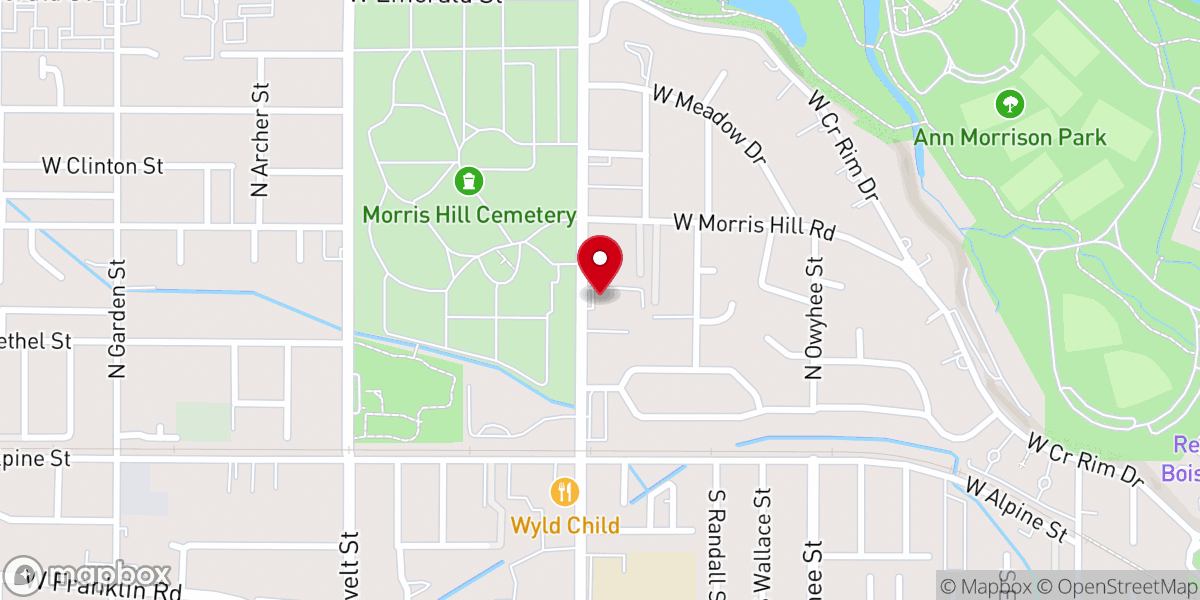 Map showing location of Trinity Boise Church