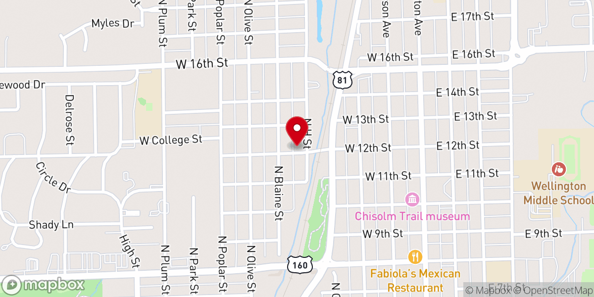 Map showing location of Joy Fellowship Church