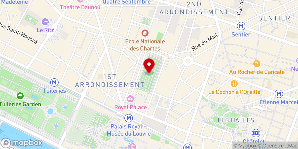 Map showing location of Jardin du Palais Royal