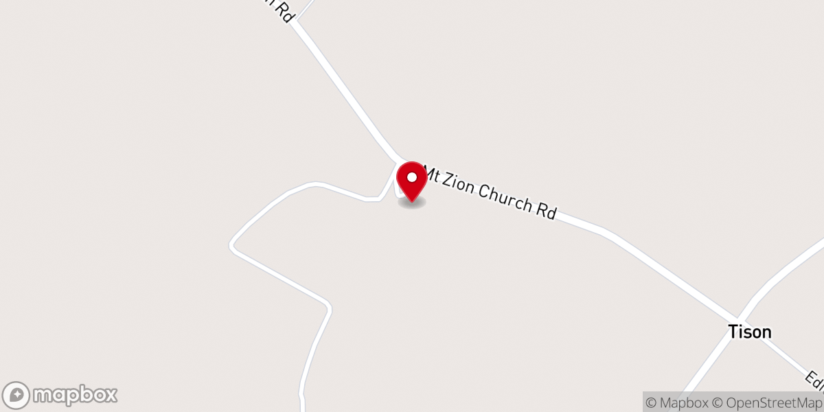 Map showing location of Mount Zion Church