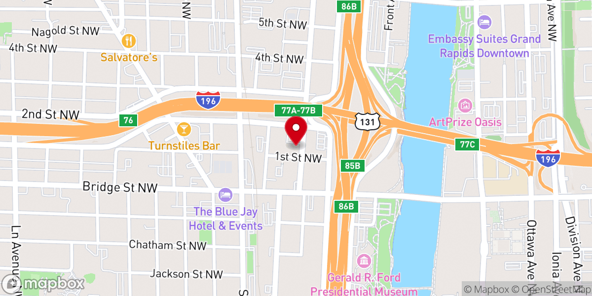 Map showing location of River City Church