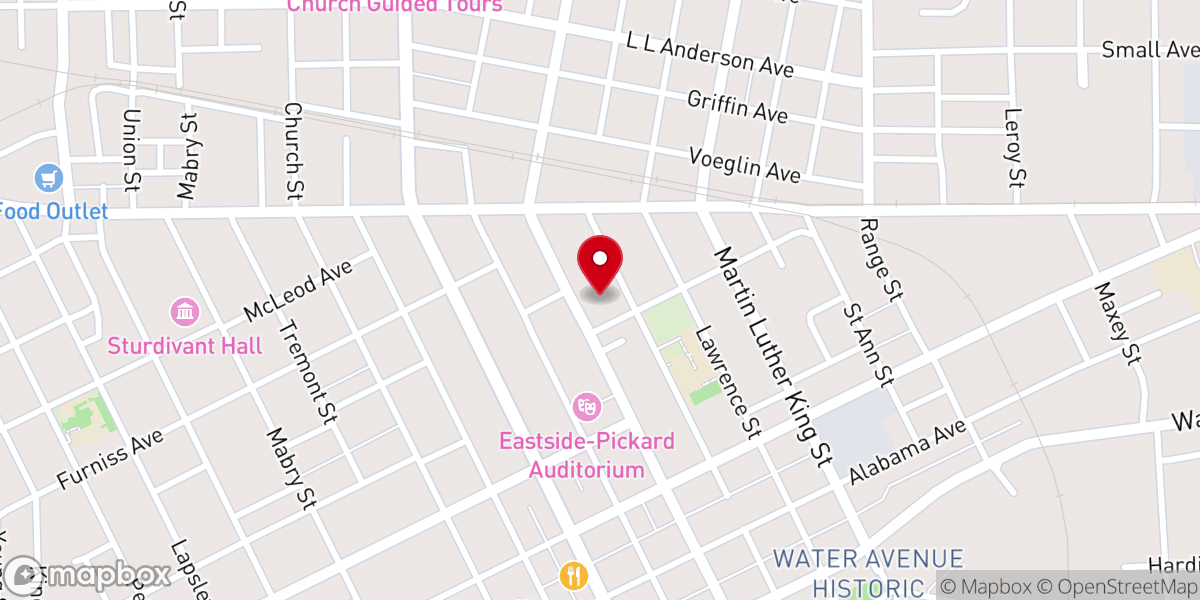 Map showing location of Clinton African Methodist Episcopal Zion Chapel
