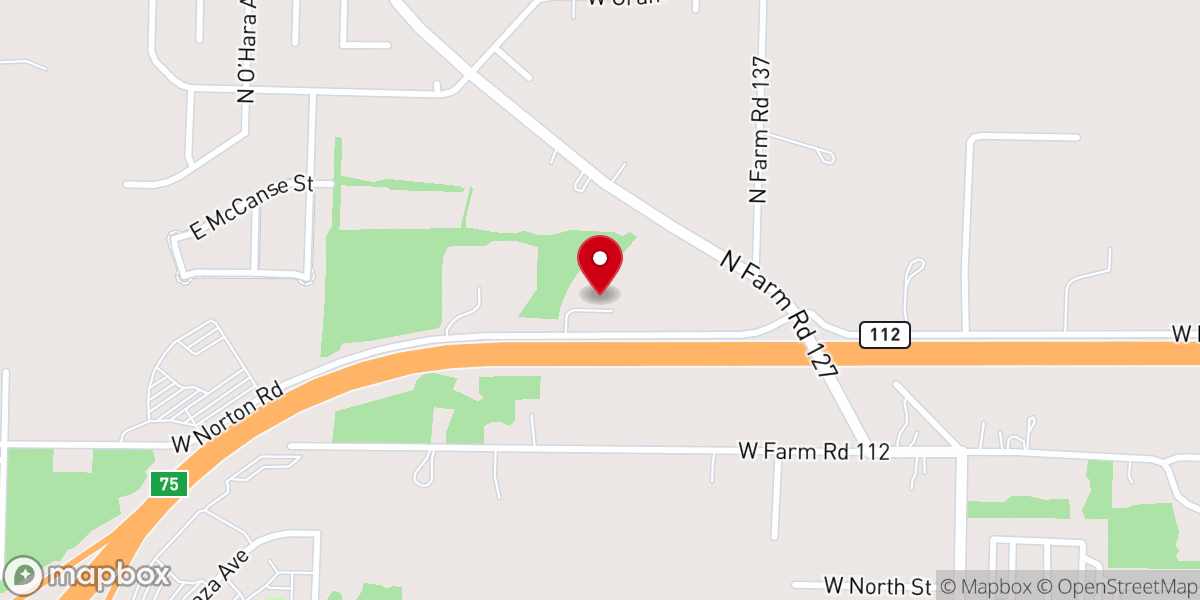 Map showing location of Northwest Baptist Church