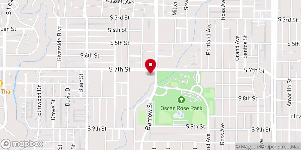 Map showing location of Elmwood Baptist Church