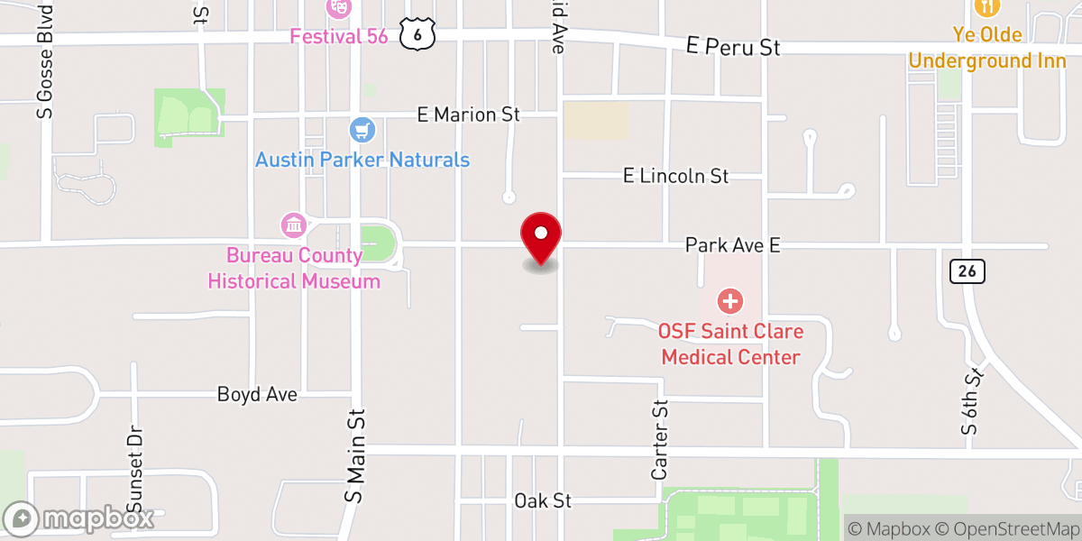 Map showing location of Presbyterian Church