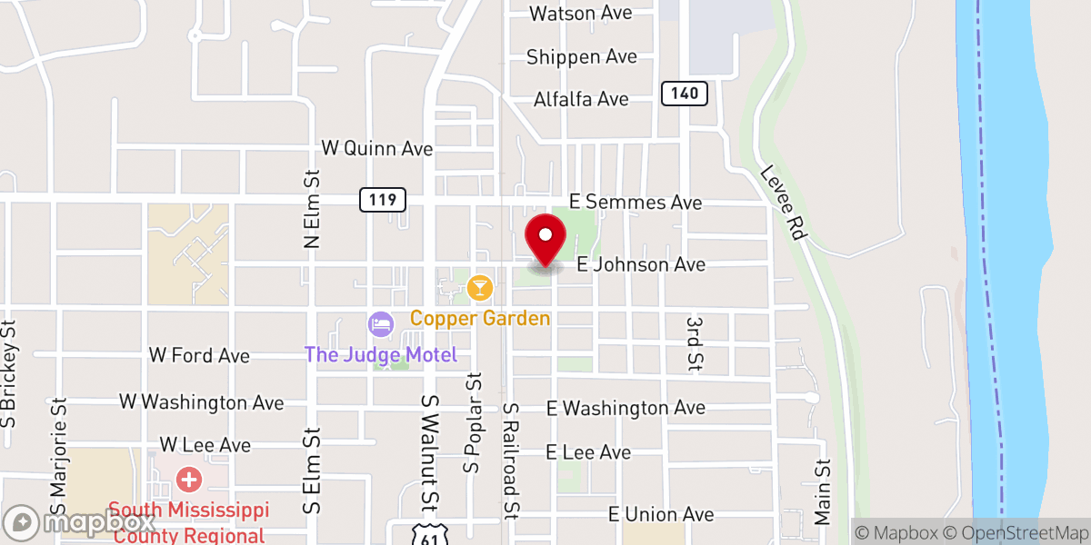 Map showing location of Wells Chapel Baptist Church