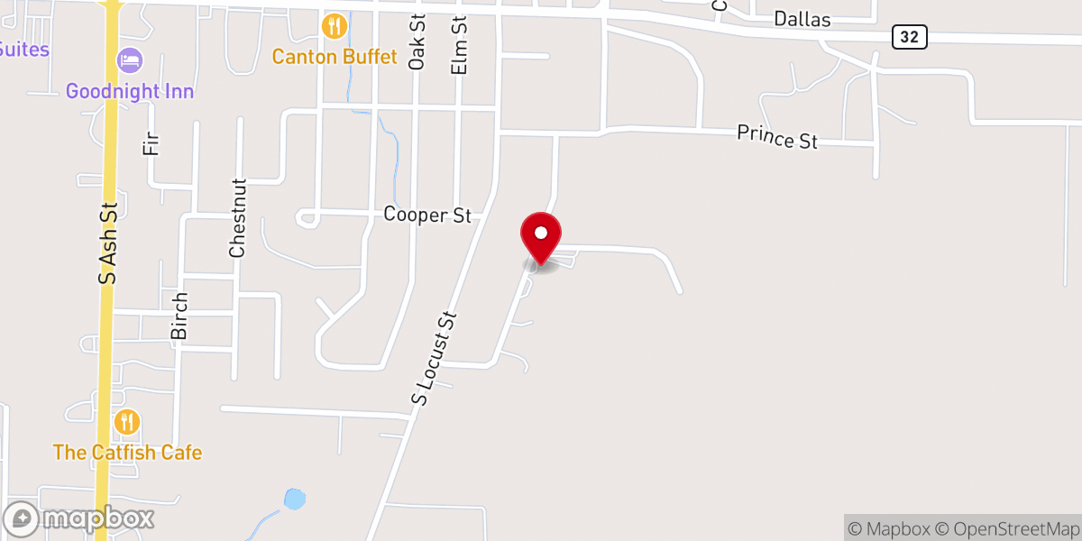 Map showing location of Calvary Chapel Free Will