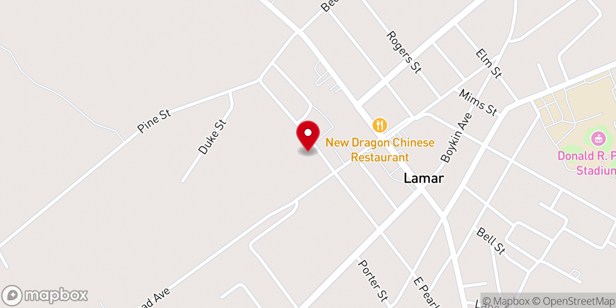 Map showing location of Bethany Baptist Church