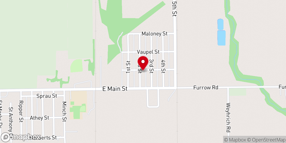 Map showing location of New Hope Baptist Church