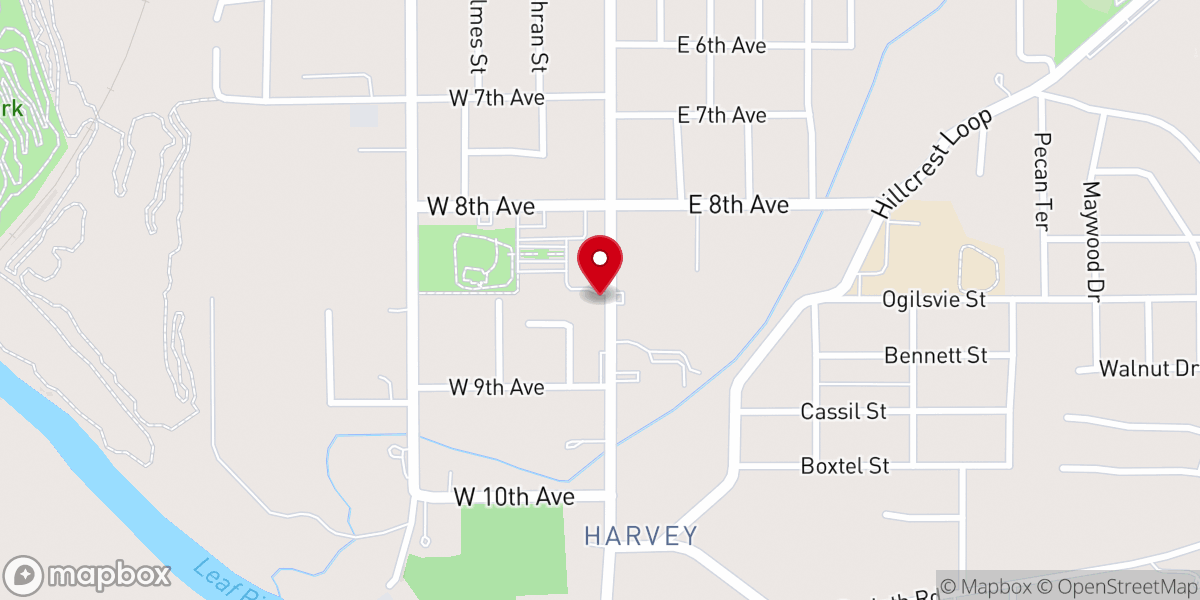 Map showing location of Bible Baptist Church