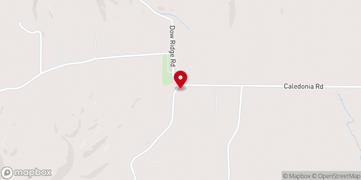 Map showing location of Caledonia Presbyterian Church