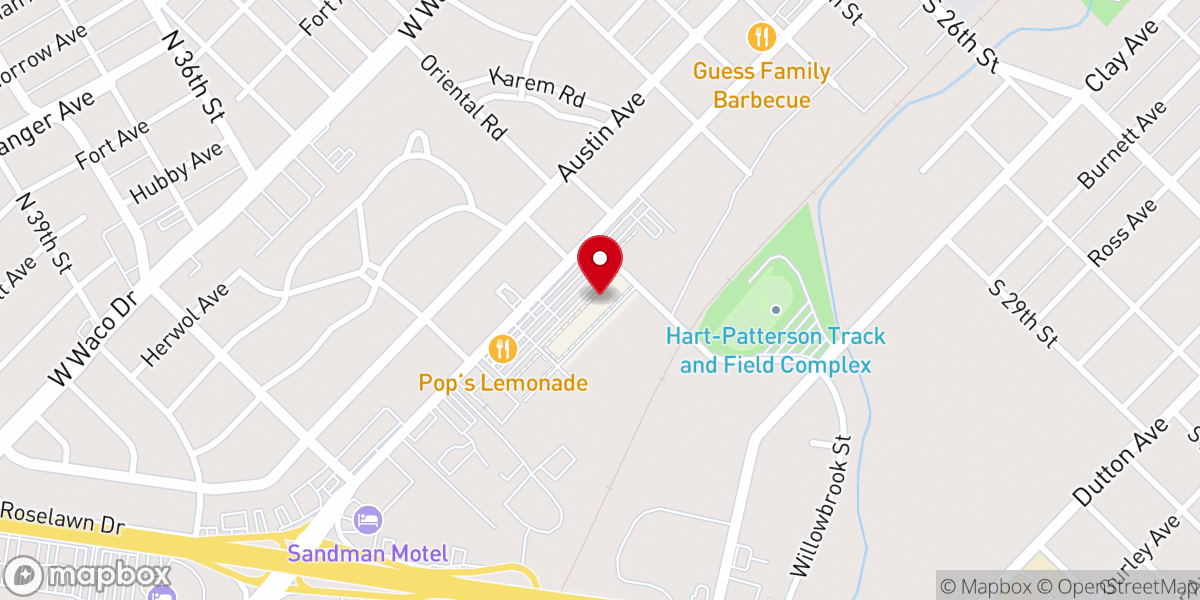 Map showing location of RCCG Living Faith Chapel, Waco Texas