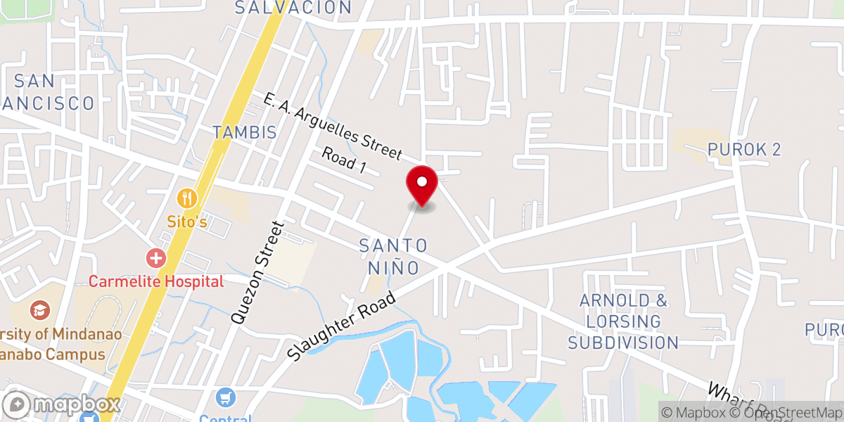 Map showing location of UPC United Pentecostal Church Panabo Central