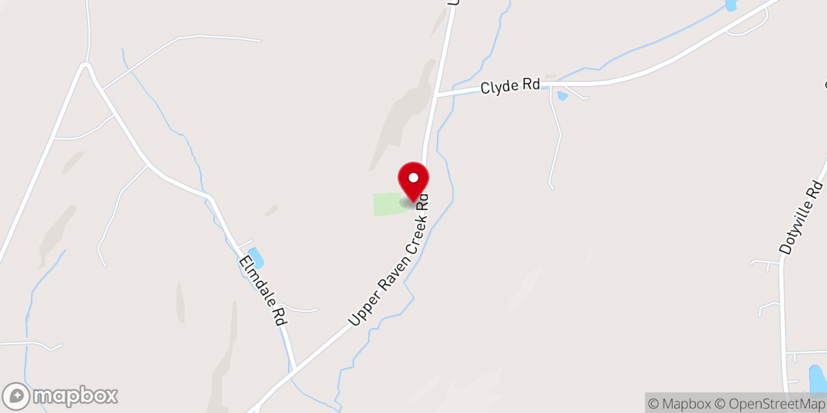 Map showing location of Raven Creek Church