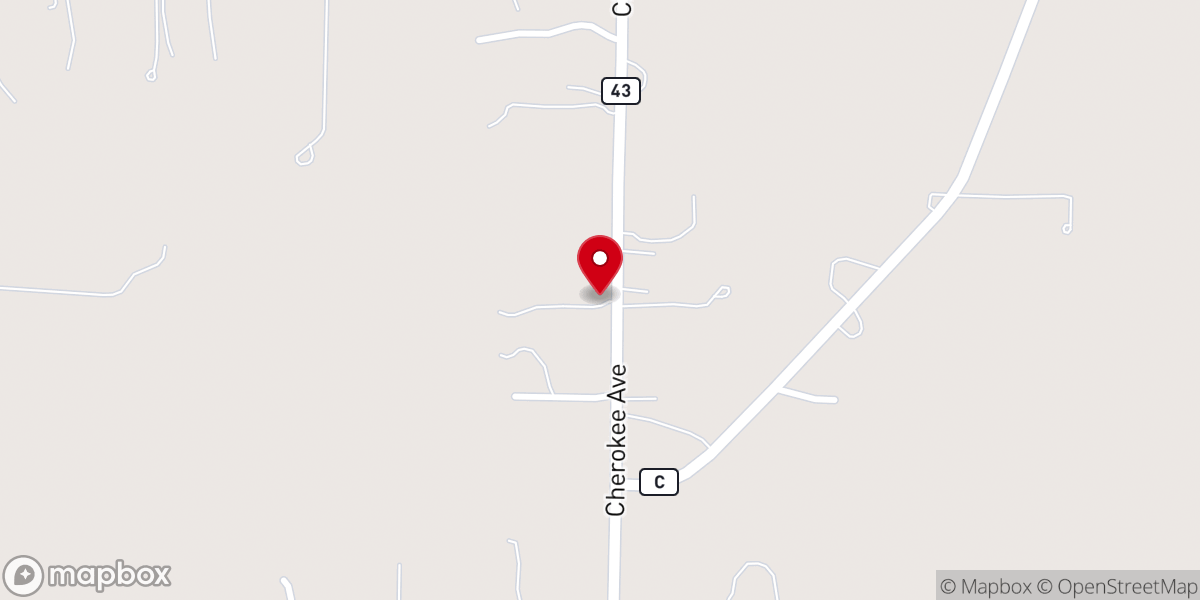 Map showing location of Hornet Pentecostal Holiness Church