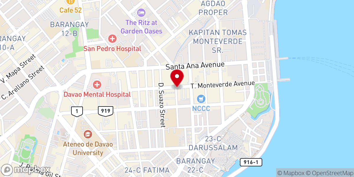 Map showing location of Cathedral of Praise - Davao