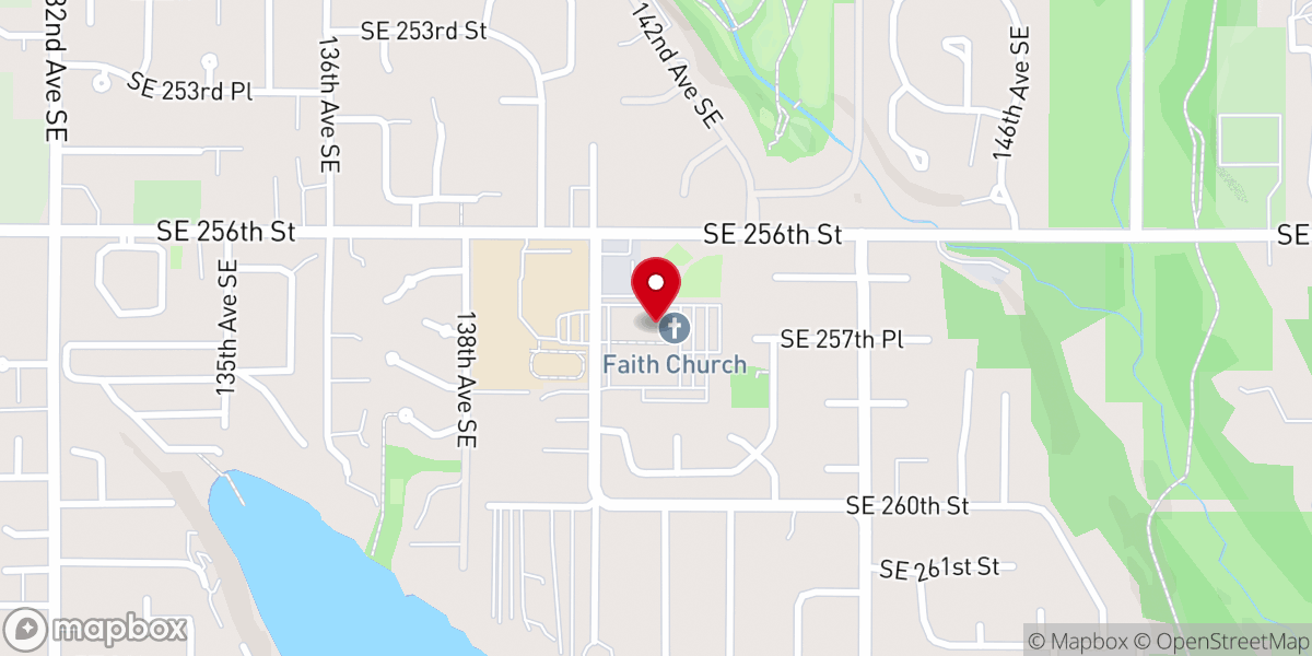 Map showing location of Faith Church