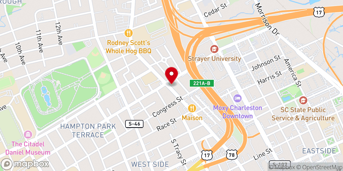 Map showing location of Sacred Heart Catholic Church