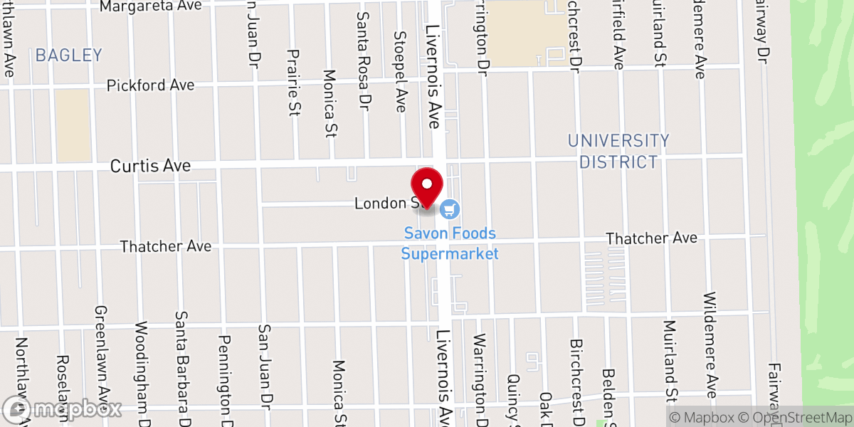 Map showing location of New Bright Star Missionary Baptist Church
