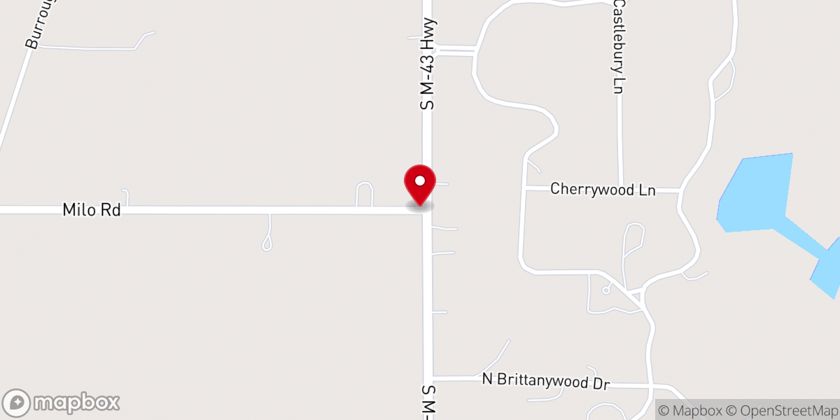 Map showing location of Solid Rock Bible Church of Delton