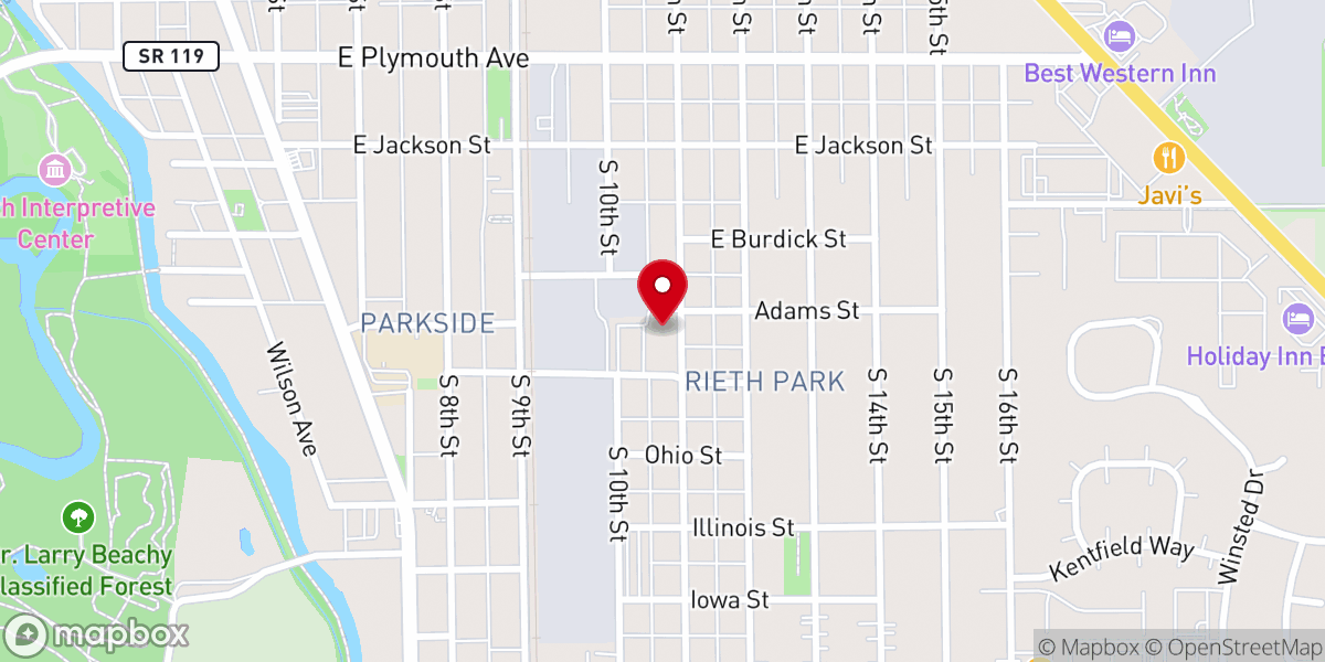 Map showing location of Assembly Mennonite Church
