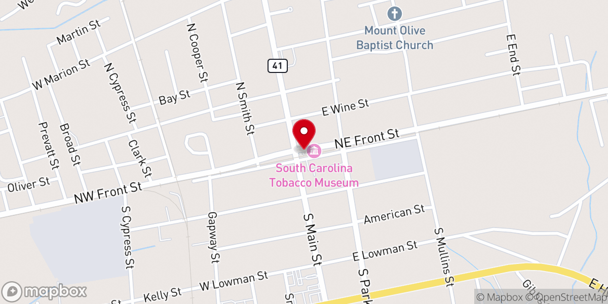 Map showing location of Mullins Chamber of Commerce