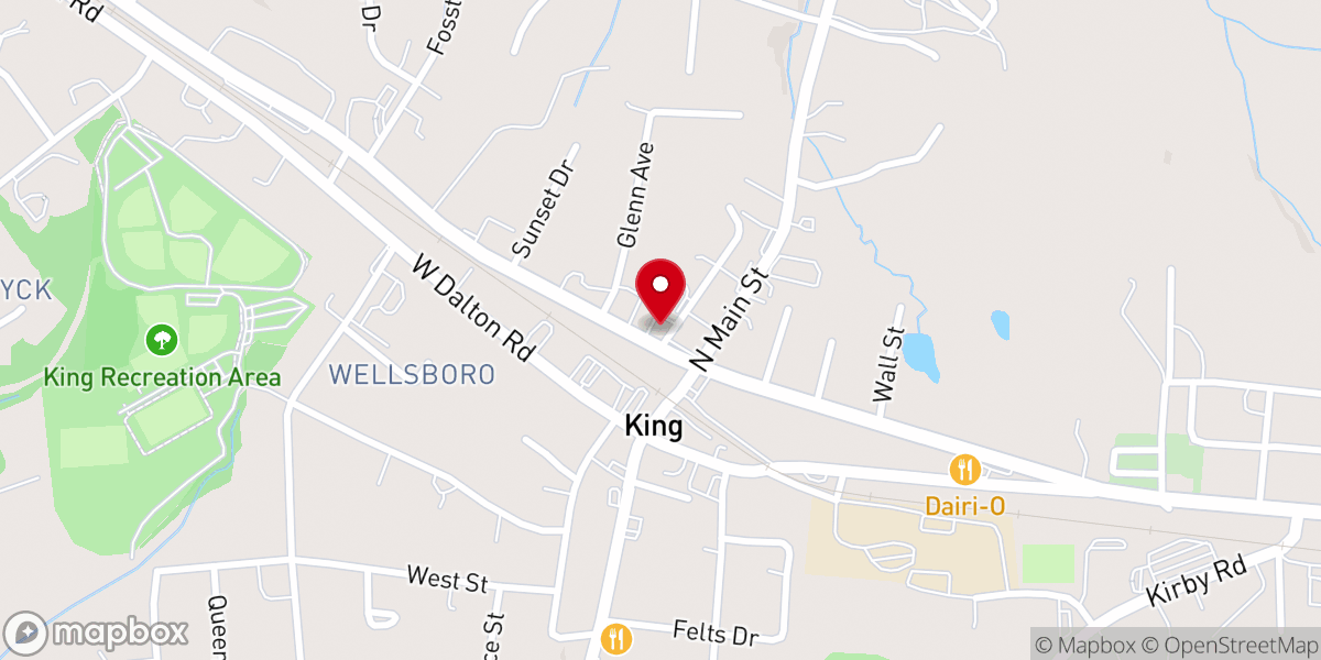 Map showing location of King Chamber of Commerce