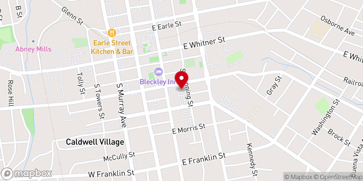 Map showing location of St John's United Methodist Church