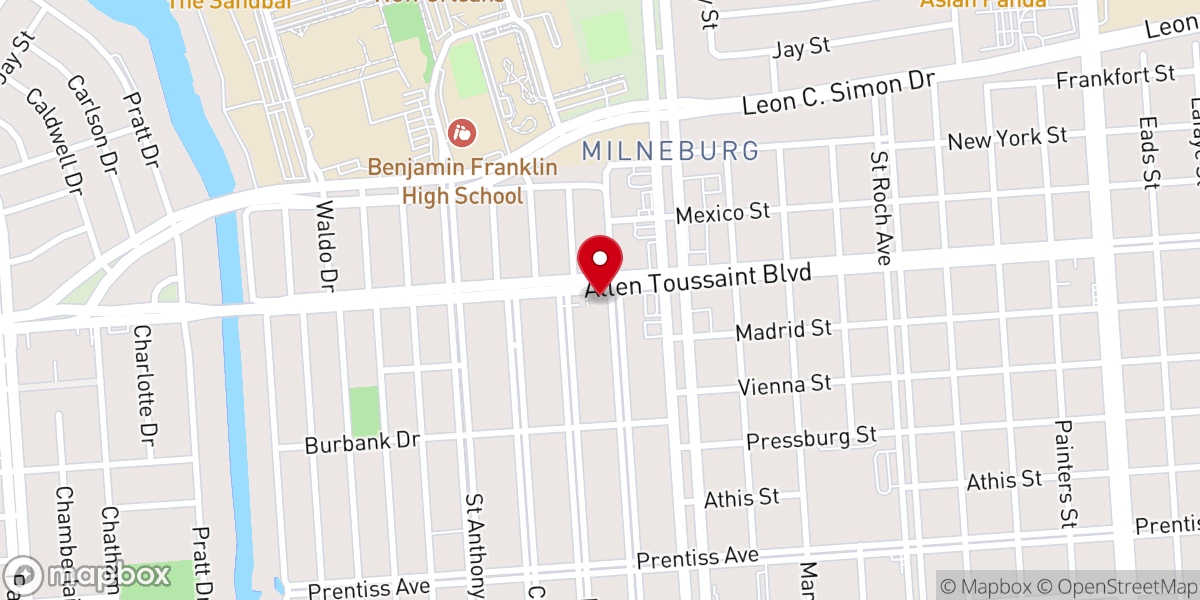 Map showing location of Our Lady of La Vang New Orleans