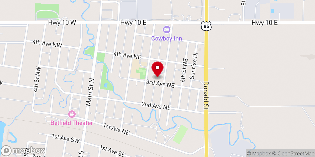 Map showing location of St. Bernard's Parish Center