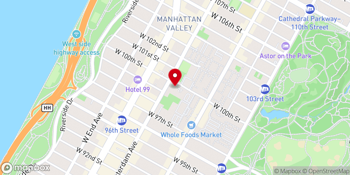 Map showing location of Trinity Lutheran Church of Manhattan