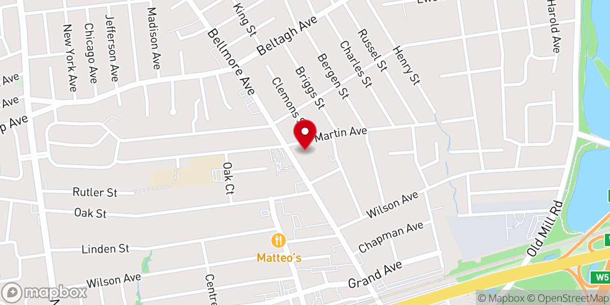 Map showing location of Bellmore Presbyterian Church