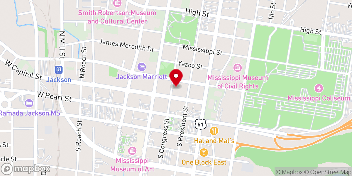 Map showing location of Episcopal Diocese Of Mississippi
