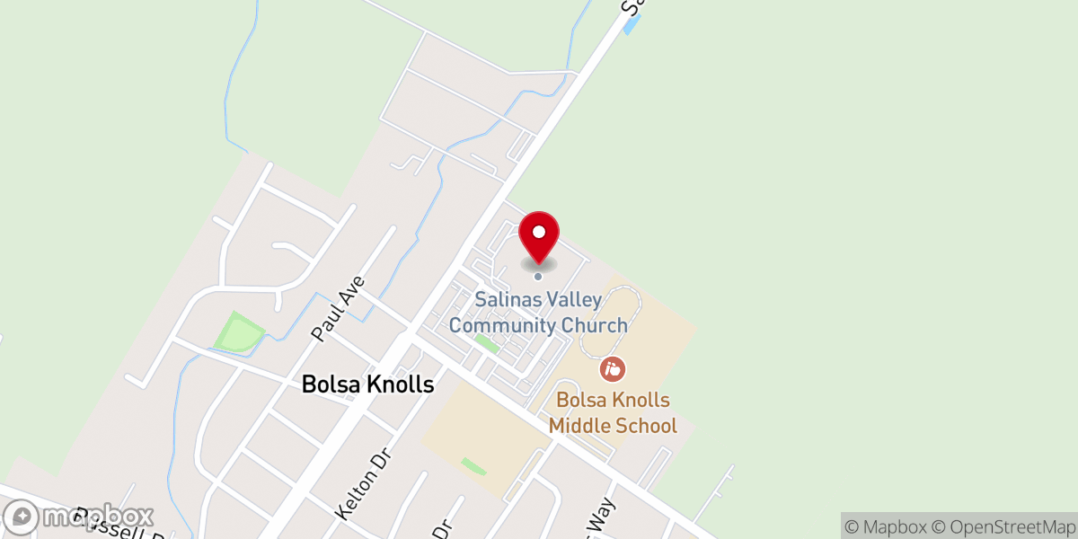 Map showing location of Salinas Valley Community Church