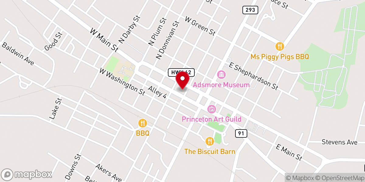 Map showing location of Central Presbyterian Church