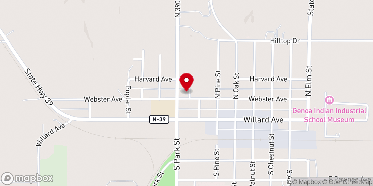 Map showing location of Augustana Lutheran Church